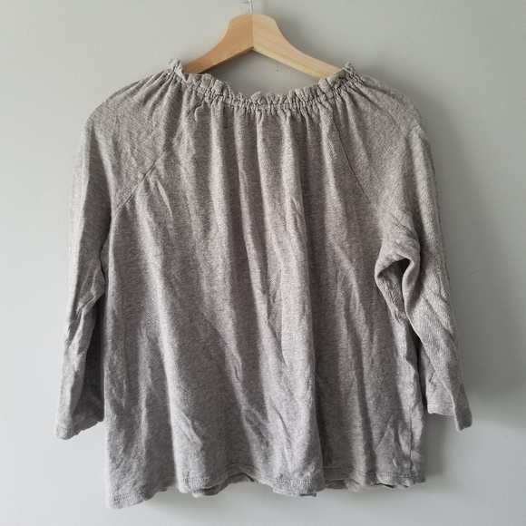 La Vie Rebecca Taylor Gray Linen Top - Picture 9 of 9
